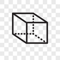 Poster - cube vector icon isolated on transparent background, cube logo design