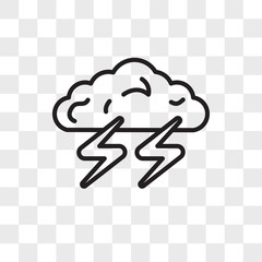 Poster - thunder vector icon isolated on transparent background, thunder logo design