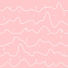 Poster - Abstract wavy line pattern, seamless vector geometric background.