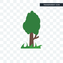 Canvas Print - Tree vector icon isolated on transparent background, Tree logo design