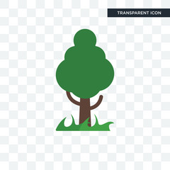 Canvas Print - Tree vector icon isolated on transparent background, Tree logo design