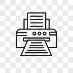 Fototapete - Printer vector icon isolated on transparent background, Printer logo design