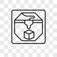 Poster - 3d printing vector icon isolated on transparent background, 3d printing logo design