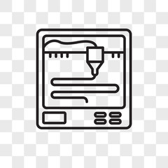 Poster - 3d printer vector icon isolated on transparent background, 3d printer logo design