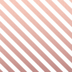 Aufkleber - Rose Gold glittering diagonal lines pattern on white background.