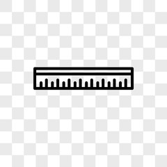 Poster - Ruler vector icon isolated on transparent background, Ruler logo design