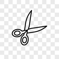 Poster - Scissors vector icon isolated on transparent background, Scissors logo design