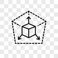 Aufkleber - Perspective vector icon isolated on transparent background, Perspective logo design