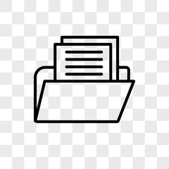 Aufkleber - folder vector icon isolated on transparent background, folder logo design