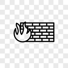 Aufkleber - Firewall vector icon isolated on transparent background, Firewall logo design