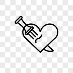Aufkleber - Heart vector icon isolated on transparent background, Heart logo design