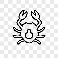 Wall Mural - Crab vector icon isolated on transparent background, Crab logo design