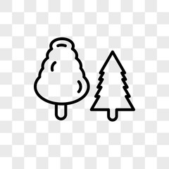 Poster - Trees vector icon isolated on transparent background, Trees logo design