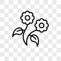 Poster - Flower vector icon isolated on transparent background, Flower logo design