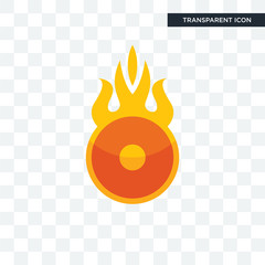 Wall Mural - o fire vector icon isolated on transparent background, o fire logo design