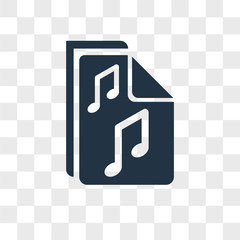 Poster - Music file vector icon isolated on transparent background, Music file logo design
