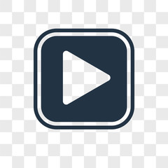 Poster - Play video vector icon isolated on transparent background, Play video logo design