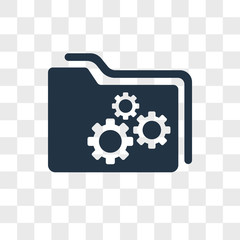 Poster - Folder vector icon isolated on transparent background, Folder logo design