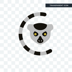 Wall Mural - lemur vector icon isolated on transparent background, lemur logo design