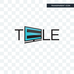 Wall Mural - tele vector icon isolated on transparent background, tele logo design