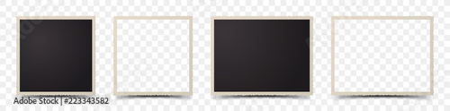 Fotografía Set of deckle edge photo frames on transparent background