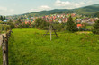 View of Carpathian village, mountains