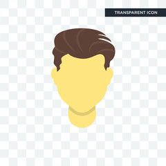 Poster - Man hair vector icon isolated on transparent background, Man hair logo design