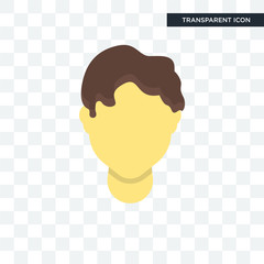 Poster - Man hair vector icon isolated on transparent background, Man hair logo design