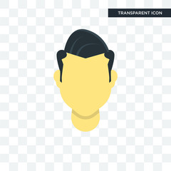 Poster - Man hair vector icon isolated on transparent background, Man hair logo design