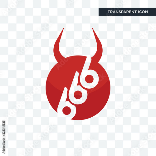 Cuadros en Lienzo 666 vector icon isolated on transparent background, 666 logo design