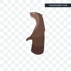 Wall Mural - otter vector icon isolated on transparent background, otter logo design