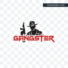Gangster Vector Icon Isolated On Transparent Background, Gangster Logo Design