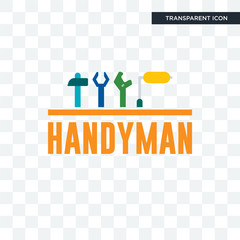 Wall Mural - handyman vector icon isolated on transparent background, handyman logo design