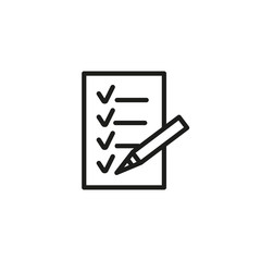 Poster - Checklist and pencil line icon. Questionnaire, to do list, shopping list. Survey concept. Vector illustration can be used for topics like business, audit, shopping