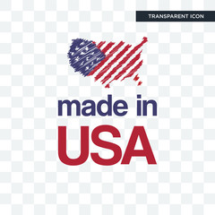 Wall Mural - made in usa vector icon isolated on transparent background, made in usa logo design