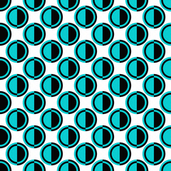 Poster - Seamless geometric circle pattern design background - colored vector illustration