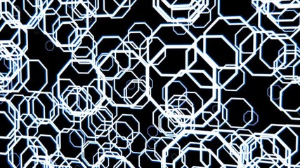 Leinwandbilder - Octagonal Flickering Moving Particle Graphic Animation Background