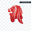 singapore lion vector icon isolated on transparent background, singapore lion logo design