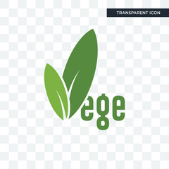 Canvas Print - vege vector icon isolated on transparent background, vege logo design