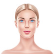 Vector realistic blonde woman model beauty face