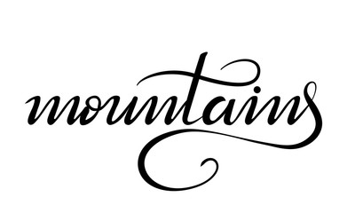 Wall Mural - lettering mountains on white