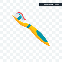 Wall Mural - Toothbrush vector icon isolated on transparent background, Toothbrush logo design