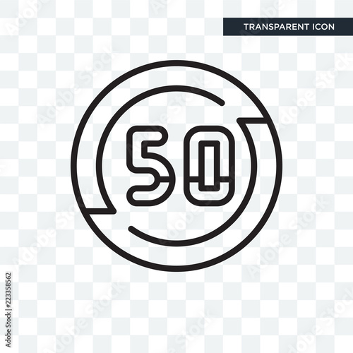 Fotografía Speed limit vector icon isolated on transparent background, Speed limit logo des