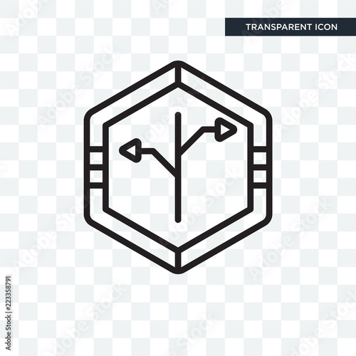 Valokuva Bifurcation vector icon isolated on transparent background, Bifurcation logo des