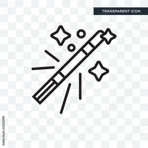 Fotografie, Obraz Magic wand vector icon isolated on transparent background, Magic wand logo desig