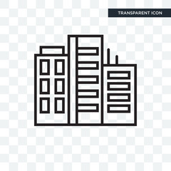 Building vector icon isolated on transparent background, Building logo design