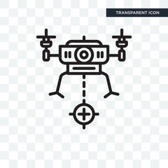 Wall Mural - Drone vector icon isolated on transparent background, Drone logo design