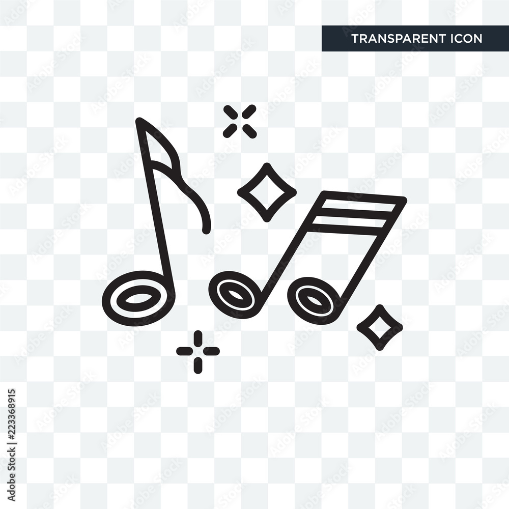 Music note vector icon isolated on transparent background, Music note logo design