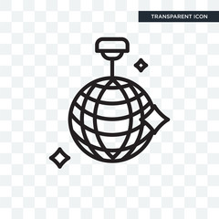 Poster - Mirror ball vector icon isolated on transparent background, Mirror ball logo design