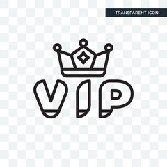 Wall Mural - Vip vector icon isolated on transparent background, Vip logo design